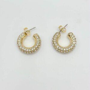 J Crew Small Clear Crystal Pave Hoop NWOT!